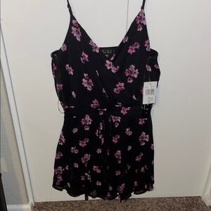 Black and Floral Pink Romper by Trixxi Clothing Company NWT Size Small